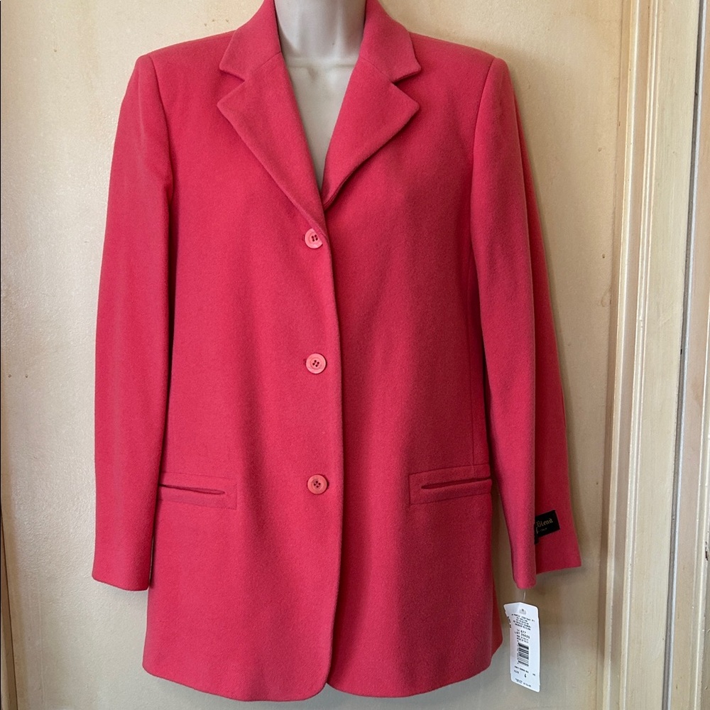 Harve Benard Vibrant Pink Cashmere Blend Blazer size 4 NWT